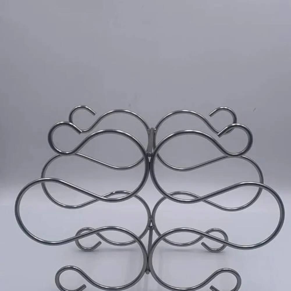 Vintage MCM Chrome Wine Holder 6 Bottle Freestanding Tabletop Wine Rack